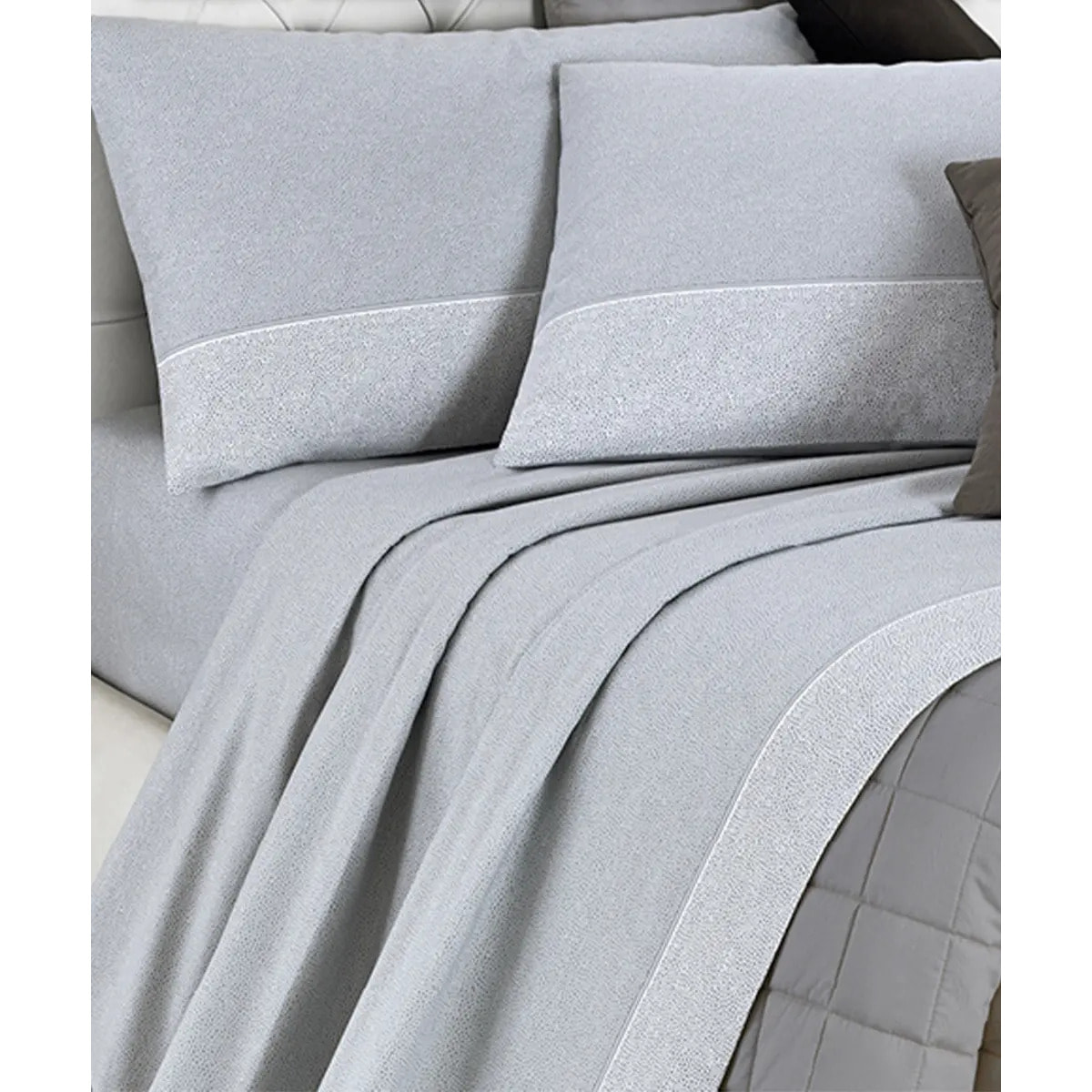 Completo Lenzuola Class Grigio 100% Cotone e Made in Italy con stampa digitale HD