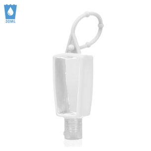 Portachiavi bottiglia disinfettante per mani alcol ricaricabile 30ml in silicone con pendente