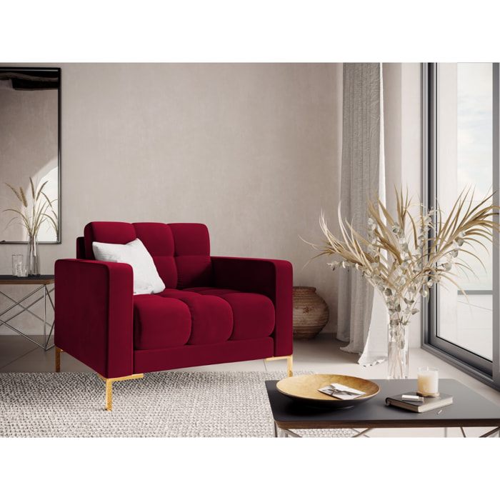 Fauteuil "Bali" en velours rouge