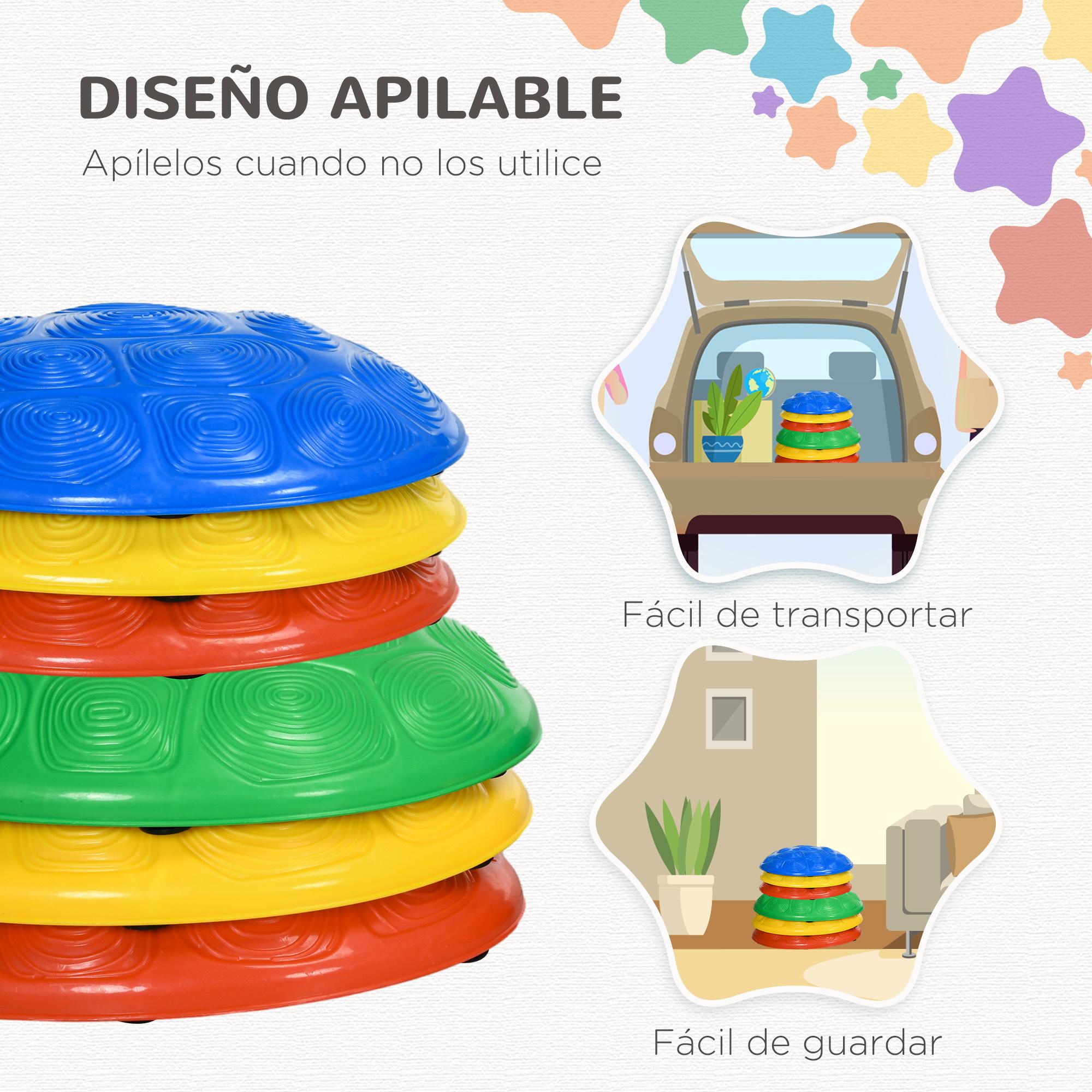 Piedras de Equilibrio para Niños de 3-8 Años Conjunto de 6 Piezas Bloques de Equilibrio Apilables con Base Antideslizante para Entrenamiento de Equilibrio y Promover la Coordinación Multicolor