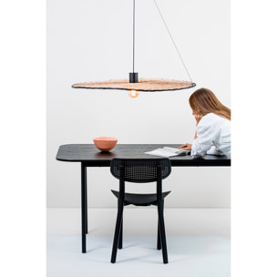 COSTAS 1000 Lampe suspension noire/rotin