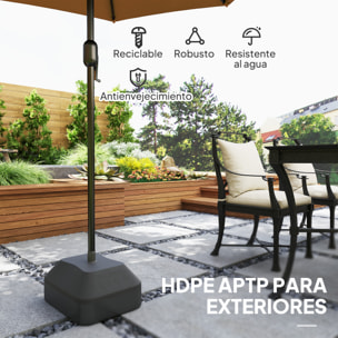 Base para Sombrilla Soporte para Parasol Pie para Sombrilla Rellenable con Agua 20L o Arena 24kg para Jardín Terraza Negro