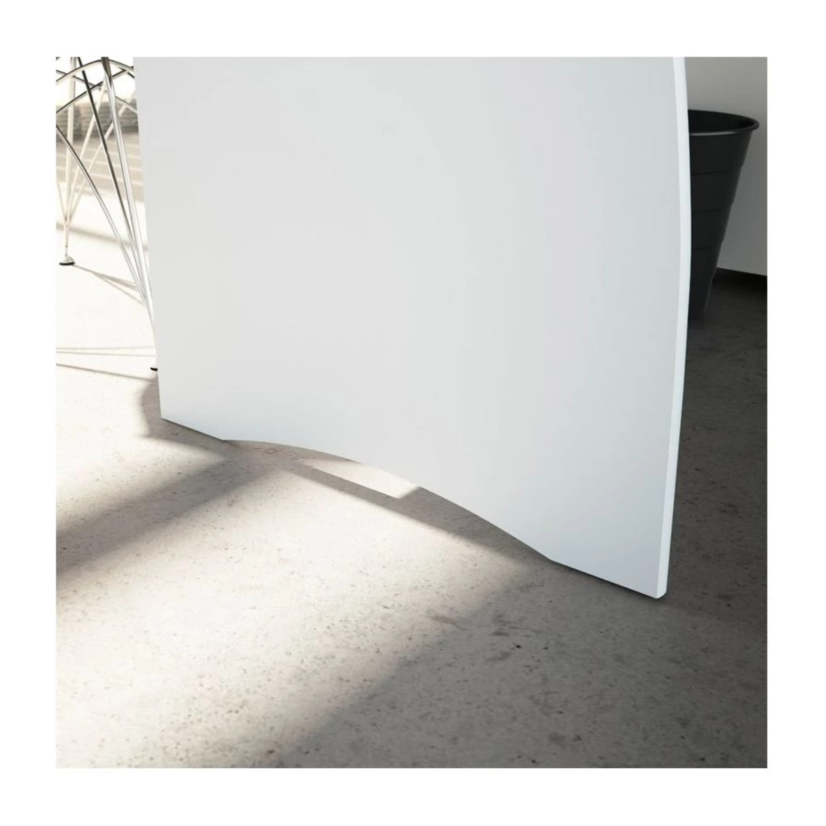 Mesa de escritorio Stil Buc 3 cajones Blanco Artik (Blanco Mate) - Roble Canadian