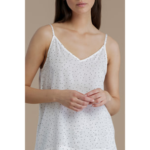 Pigiama donna in viscosa top bretellina e pantalone corto articolo dot Noidinotte