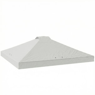 Toldo de Pérgola de Recambio 3x3 m Techo de Repuesto para Carpa Plegable de Jardín de Tela Oxford 210D con 8 Orificios de Drenaje y Doble Ventilación Protección UV 50+ SOLO TOLDO Blanco