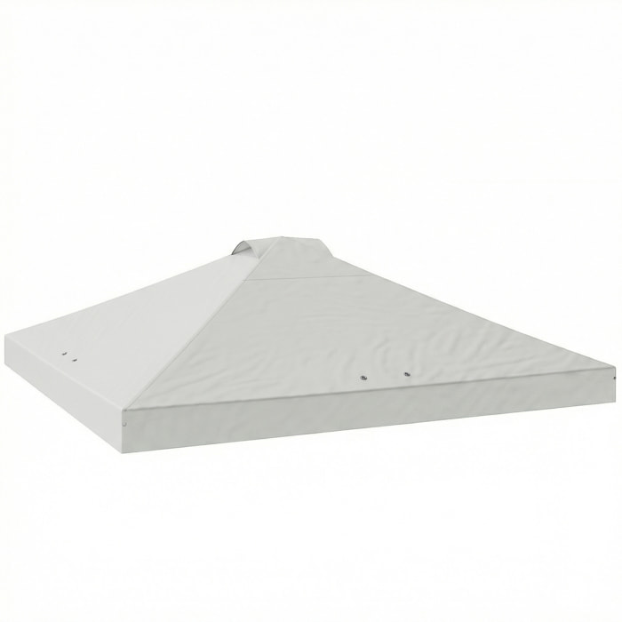 Toldo de Pérgola de Recambio 3x3 m Techo de Repuesto para Carpa Plegable de Jardín de Tela Oxford 210D con 8 Orificios de Drenaje y Doble Ventilación Protección UV 50+ SOLO TOLDO Blanco