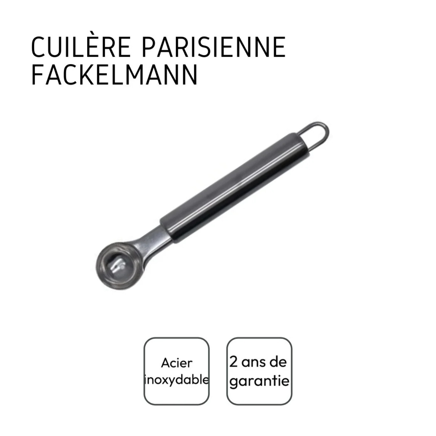 Set de 2 ustensiles de cuisine cuillère à melon en inox Fackelmann Elemental