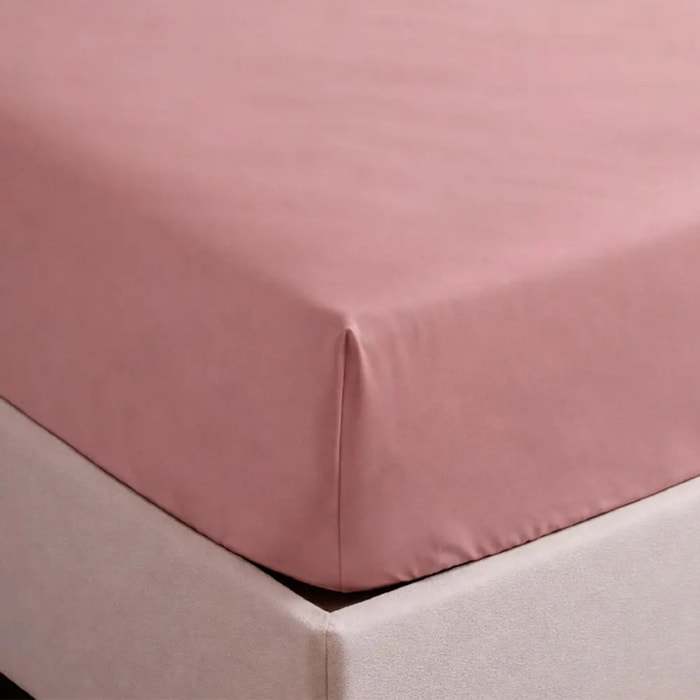 Lenzuolo Inferiore Angolare RASO ROSA tinta unita per letto matrimoniale 100% Raso di Cotone e Made in Italy