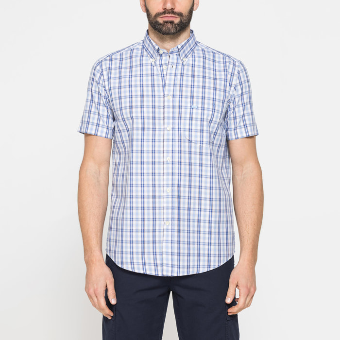 CAMICIA A MANICA CORTA IN COTONE CON FANTASIA