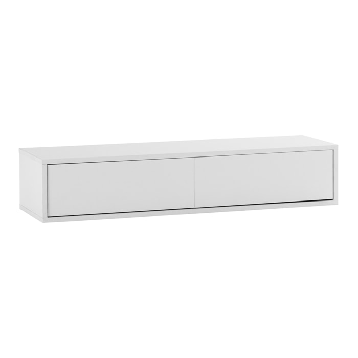 Mesa consola suspendida Auri 2 cajones color Blanco