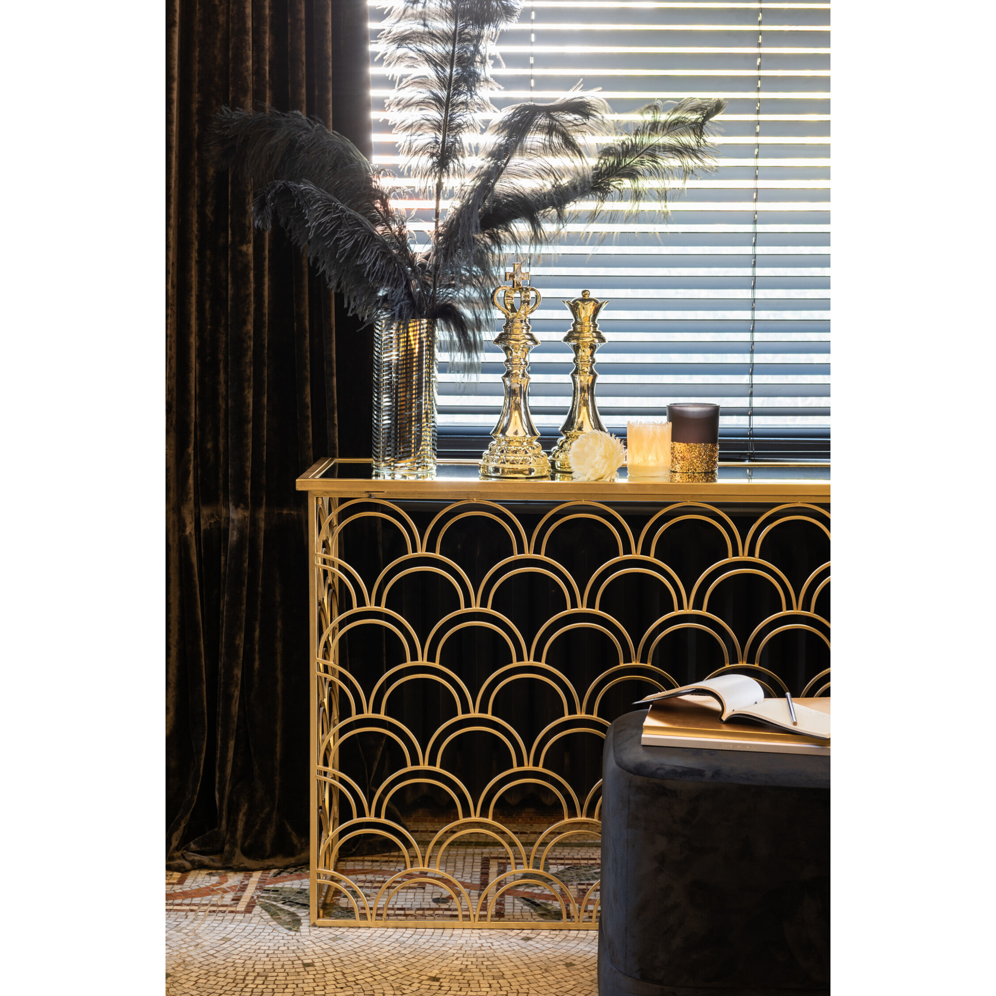 J-Line photophore Plumes - verre - crème - small - 4 pcs