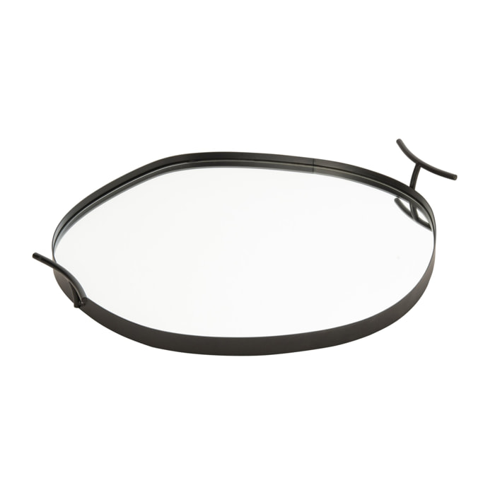 J-Line plateau miroir - fer - noir - large