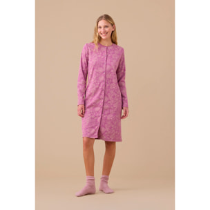 Camicia da notte donna caldo cotone con apertura frontale articolo flory Noidinotte