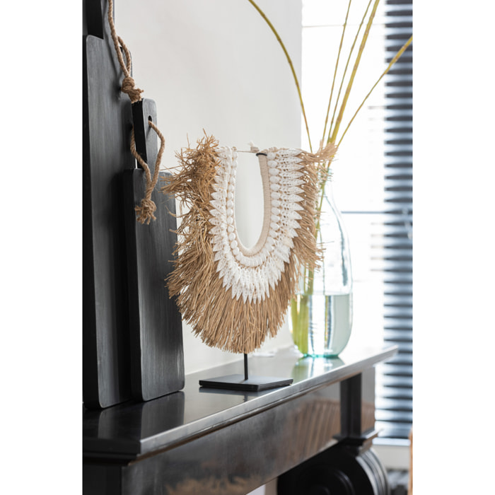 J-Line décoration Collier + Pied Dora - coquillages/zoster - blanc - large