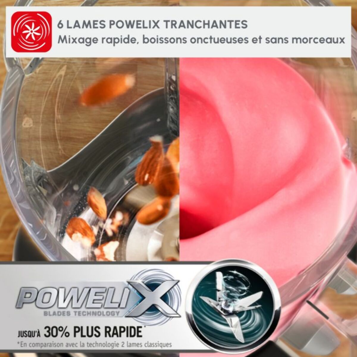 Blender MOULINEX perfect mix LM871D10 noir et metal