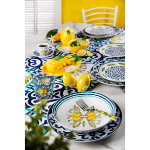 Service 18 assiettes Excelsa Amalfi, porcelaine, multicolore