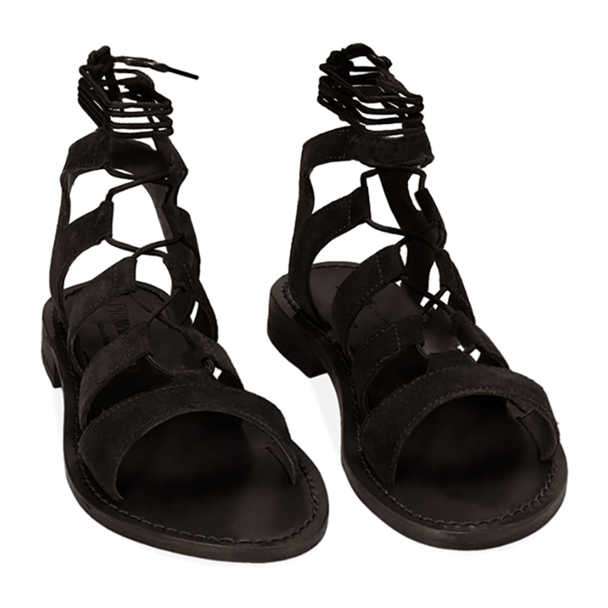 Sandalias gladiadoras de ante negras