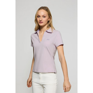 Polo Pedraza sin botones color lavanda con logo engomado Polo Club