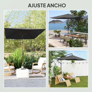 Toldo de Recambio de Sombrilla de 3x2 m Toldo de Repuesto para Sombrilla de Patio con Ventilación Superior Protección UV 50+ Cubierta de Repuesto para Parasol para Exteriores Gris Oscuro