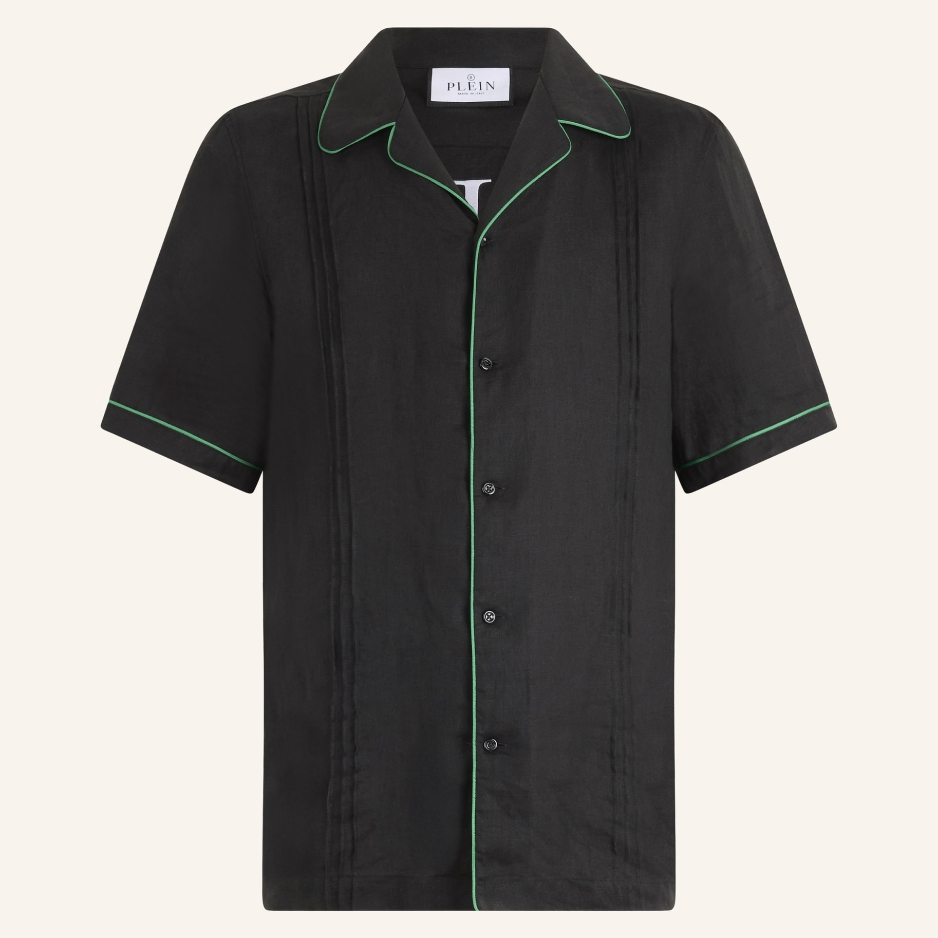 PHILIPP PLEIN Linen Bowling Shirt Plein Tennis
