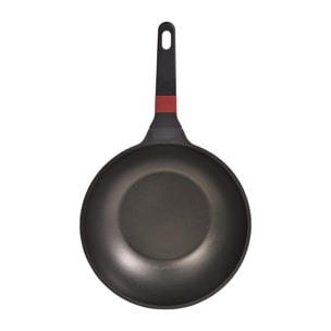 Wok ø28x8 cm en aluminio fundido en color negro apta para inducción y antiadherente expert san ignacio