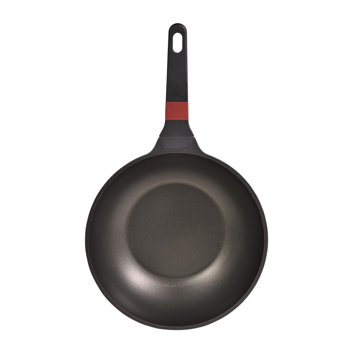 Wok ø28x8 cm en aluminio fundido en color negro apta para inducción y antiadherente expert san ignacio
