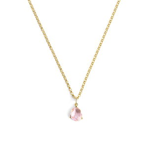 Collana Birthstone Tormalina Rosa Argento Placcato Oro