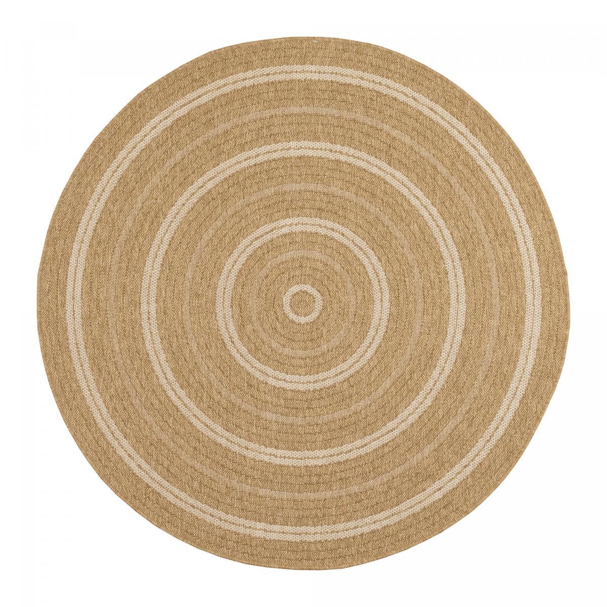 Tapis extérieur tissé kilim rond GEBI