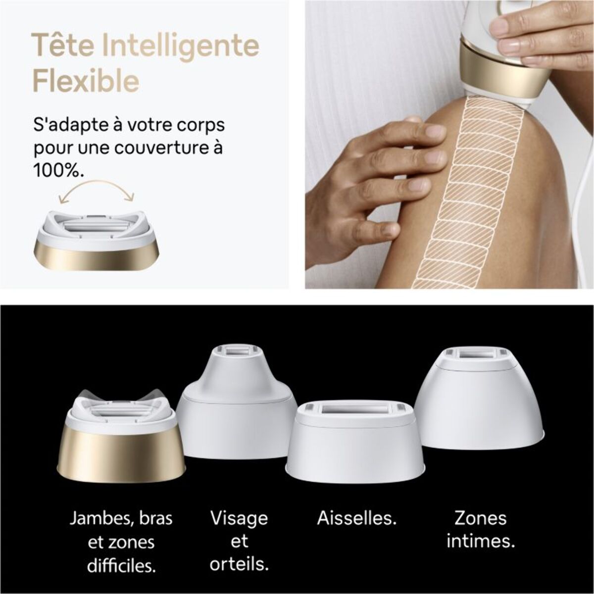 Epilateur lumière pulsée BRAUN IPL PL5431 4 têtes, 1 rasoir Gillette Venus, pochette