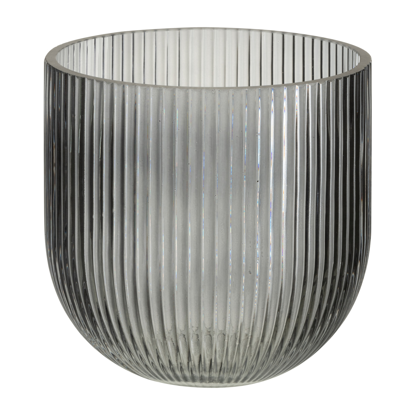 J-Line vase Rayé - verre - noir - small