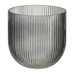 J-Line vase Rayé - verre - noir - small