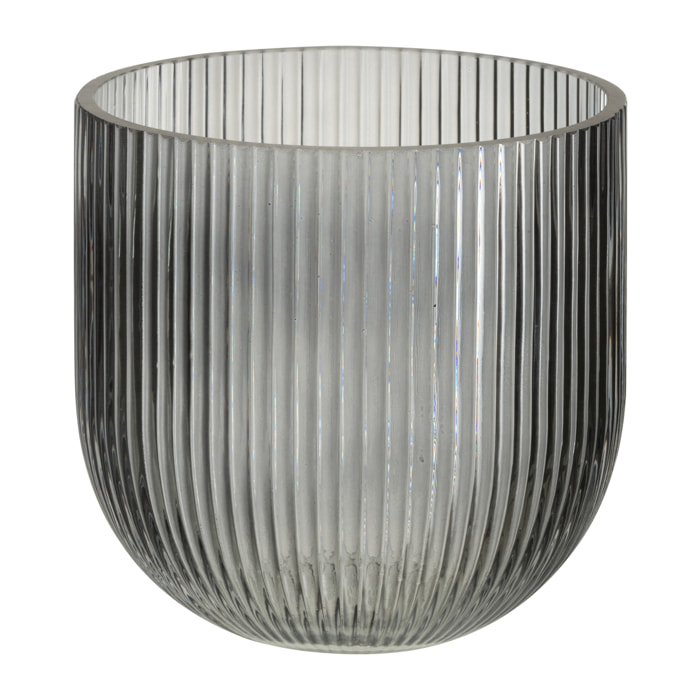 J-Line vase Rayé - verre - noir - small