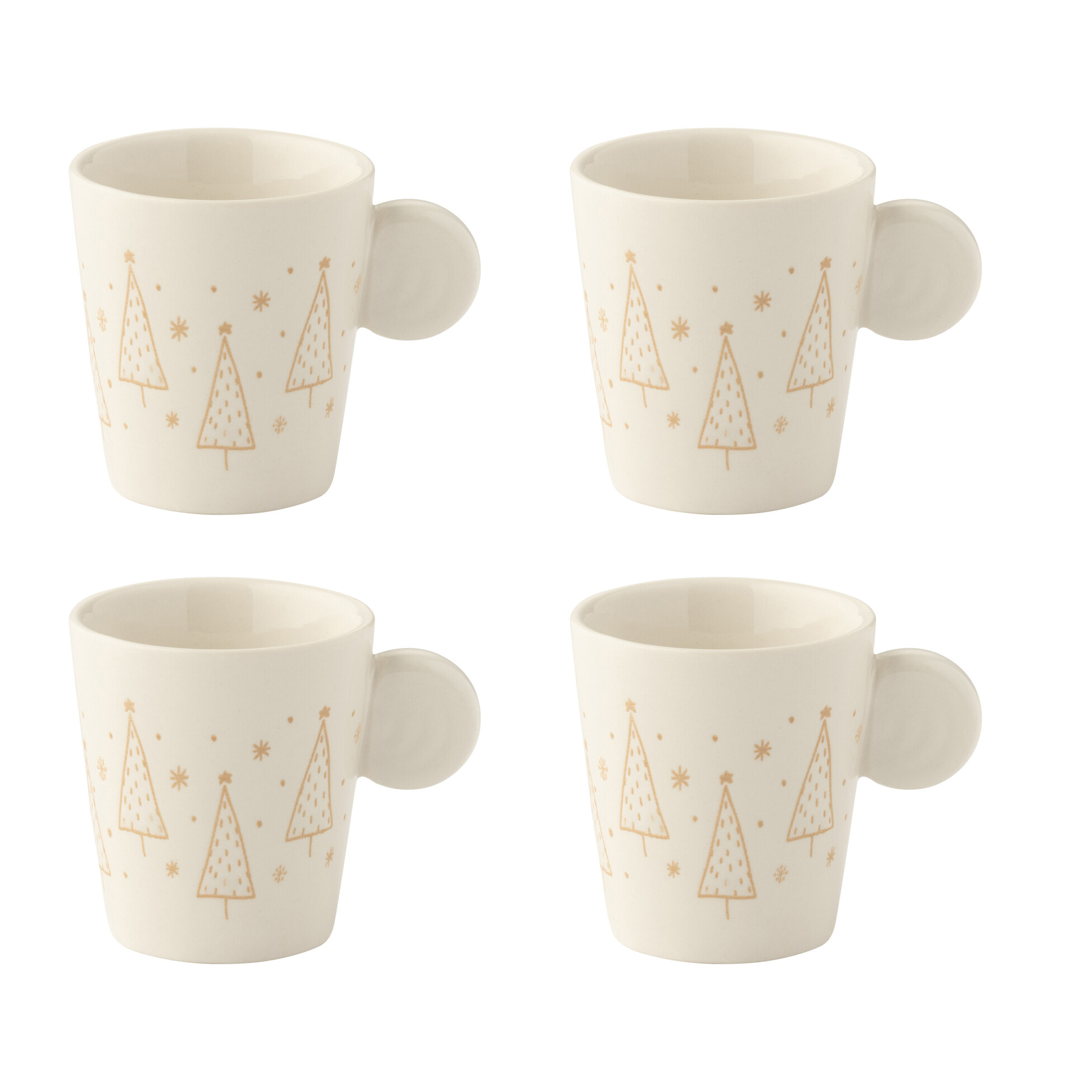 J-Line tasse Noël - céramique - blanc - boîte de 4