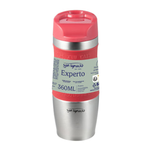 Taza de viaje 360ml acero inoxidable doble pared en color rojo expert san ignacio