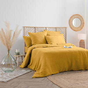 Housse de couette en 100% lin - Jaune Ocre