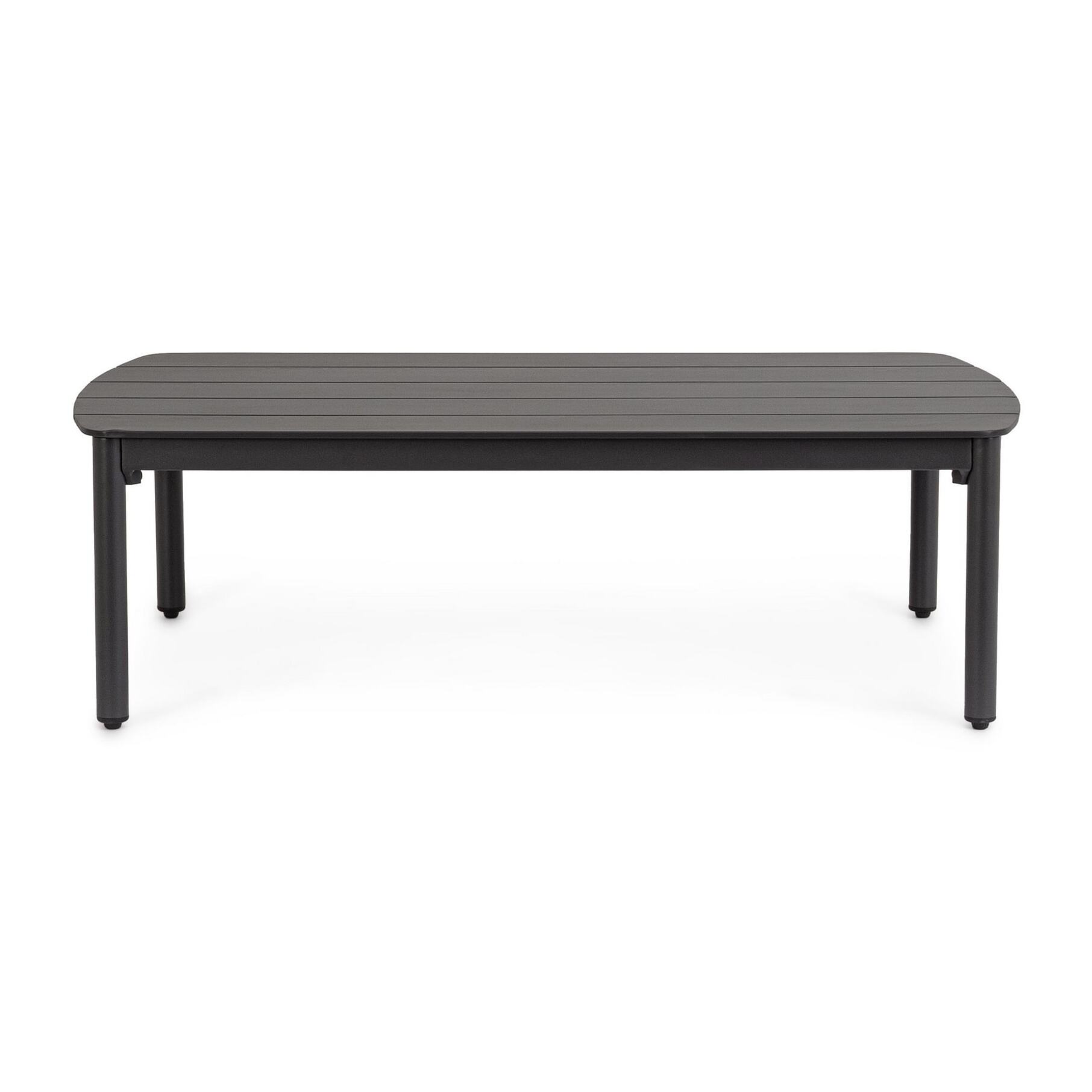 Tavolino da giardino GAUDIX in alluminio antracite con piedini regolabili, 115×68,5 cm