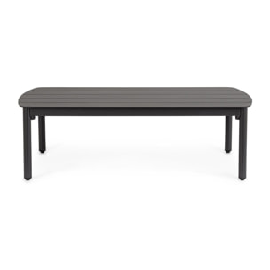 Tavolino da giardino GAUDIX in alluminio antracite con piedini regolabili, 115×68,5 cm