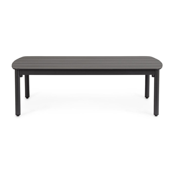 Tavolino da giardino GAUDIX in alluminio antracite con piedini regolabili, 115×68,5 cm