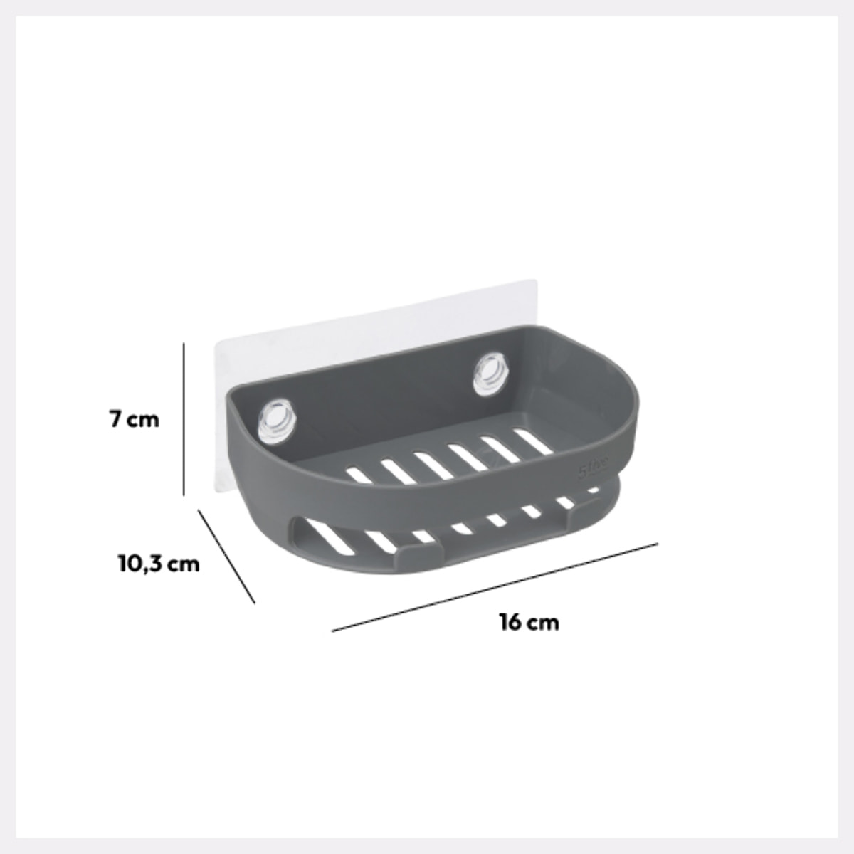 Porte-savon à ventouses Gris Bath'n store