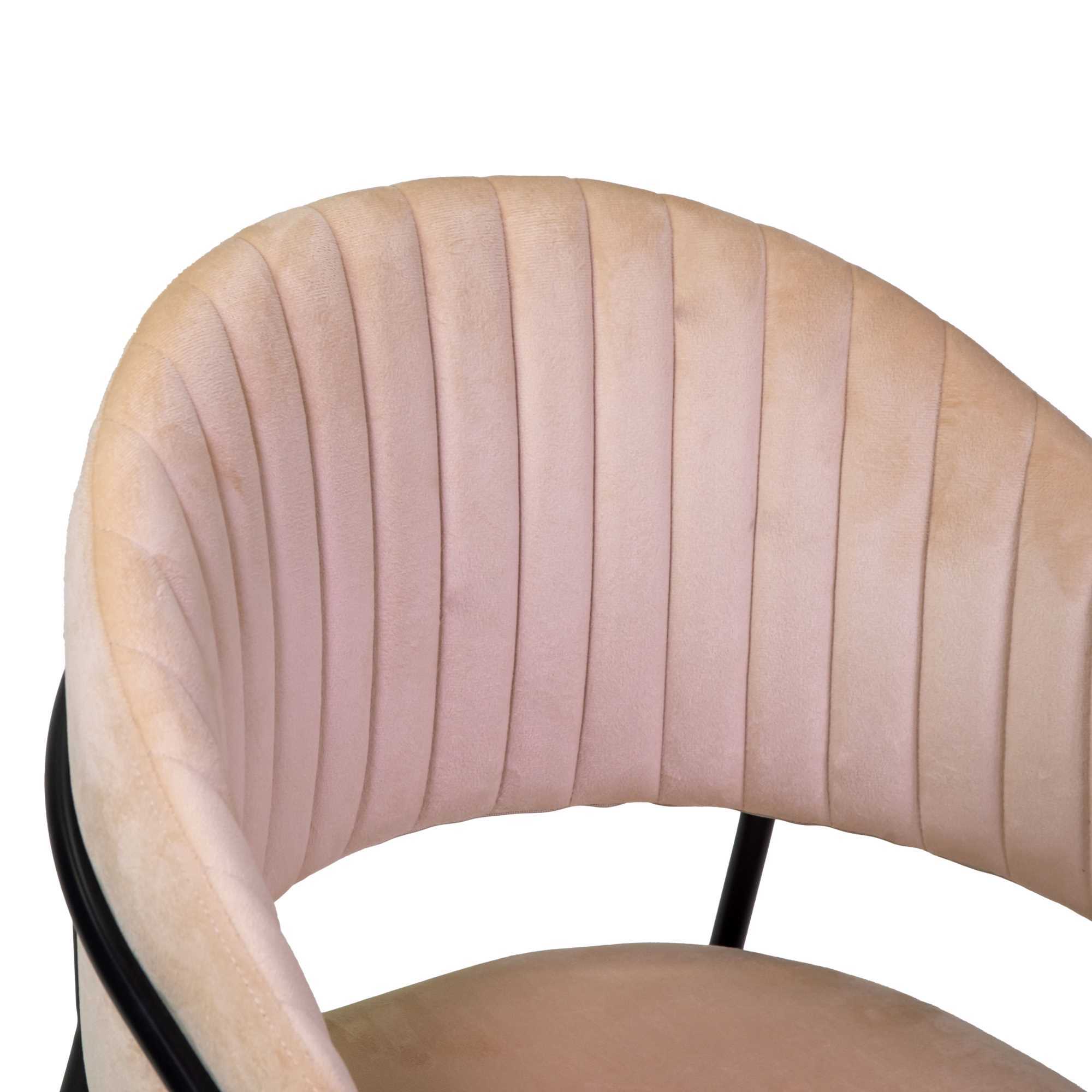 Poltrona Chloe Vacchetti in velluto crema con struttura nera cm59x51h83,5