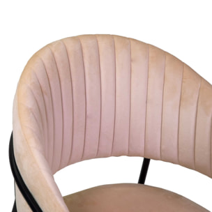 Poltrona Chloe Vacchetti in velluto crema con struttura nera cm59x51h83,5