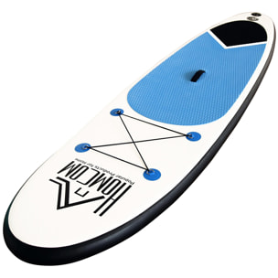Stand up paddle gonflable nombreux accessoires fournis PVC bleu blanc noir