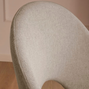 Chaise rembourrée Onna -tissu et bois-couleur beige 52 x 85 x 59 cm