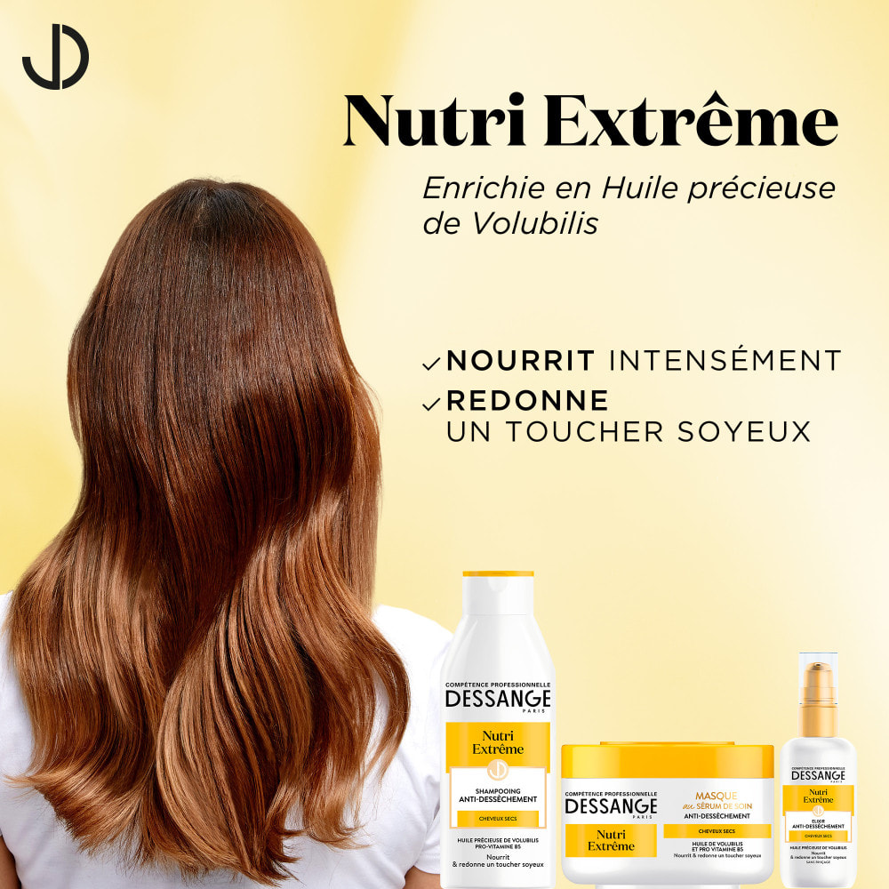 Lot de 12 - Dessange Nutri-Extrême Shampooing Anti-déssèchement Cheveux Secs 250ml