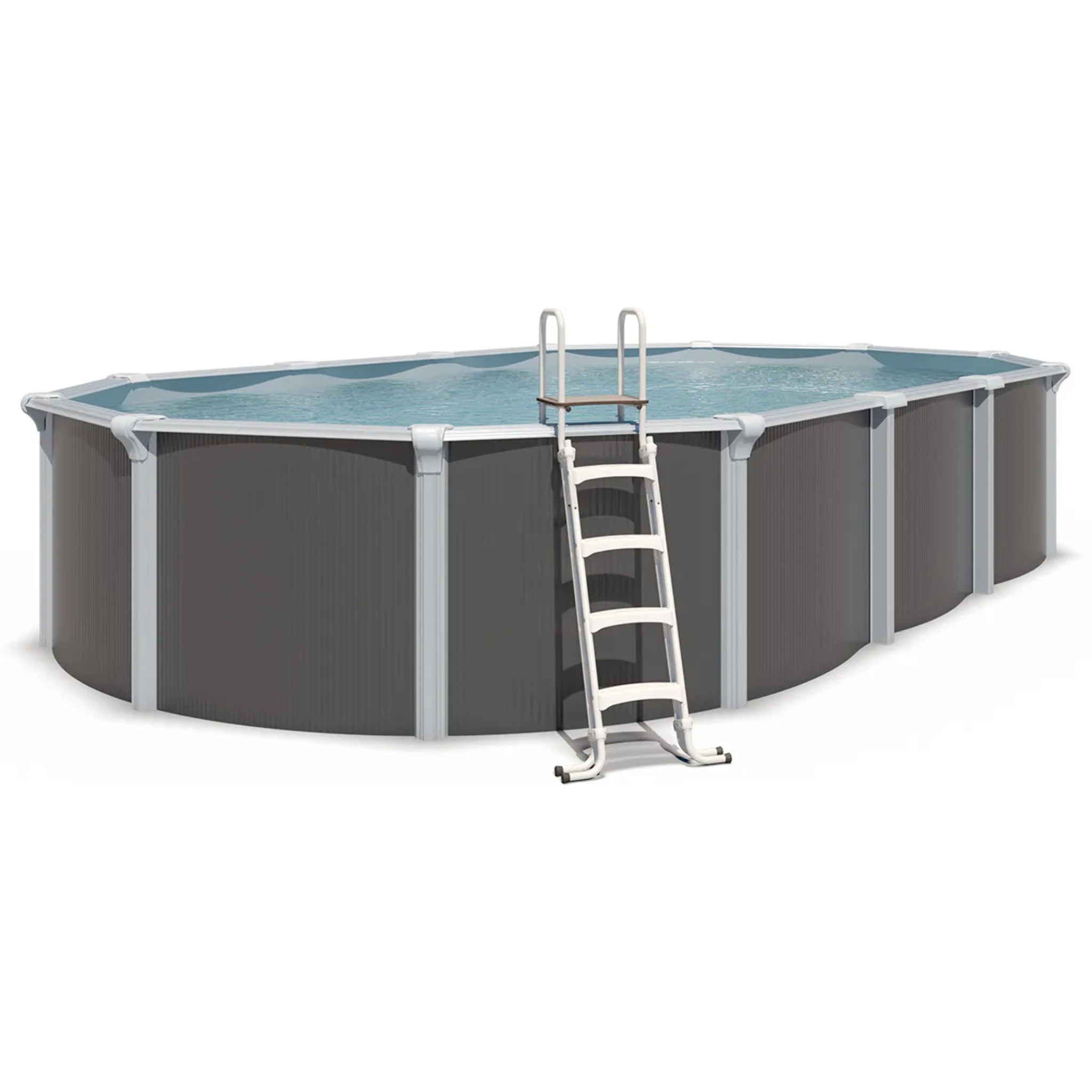 Piscine hors sol acier ovale 7,60 x 4,55 x 1,32 m anthracite OSMOSE