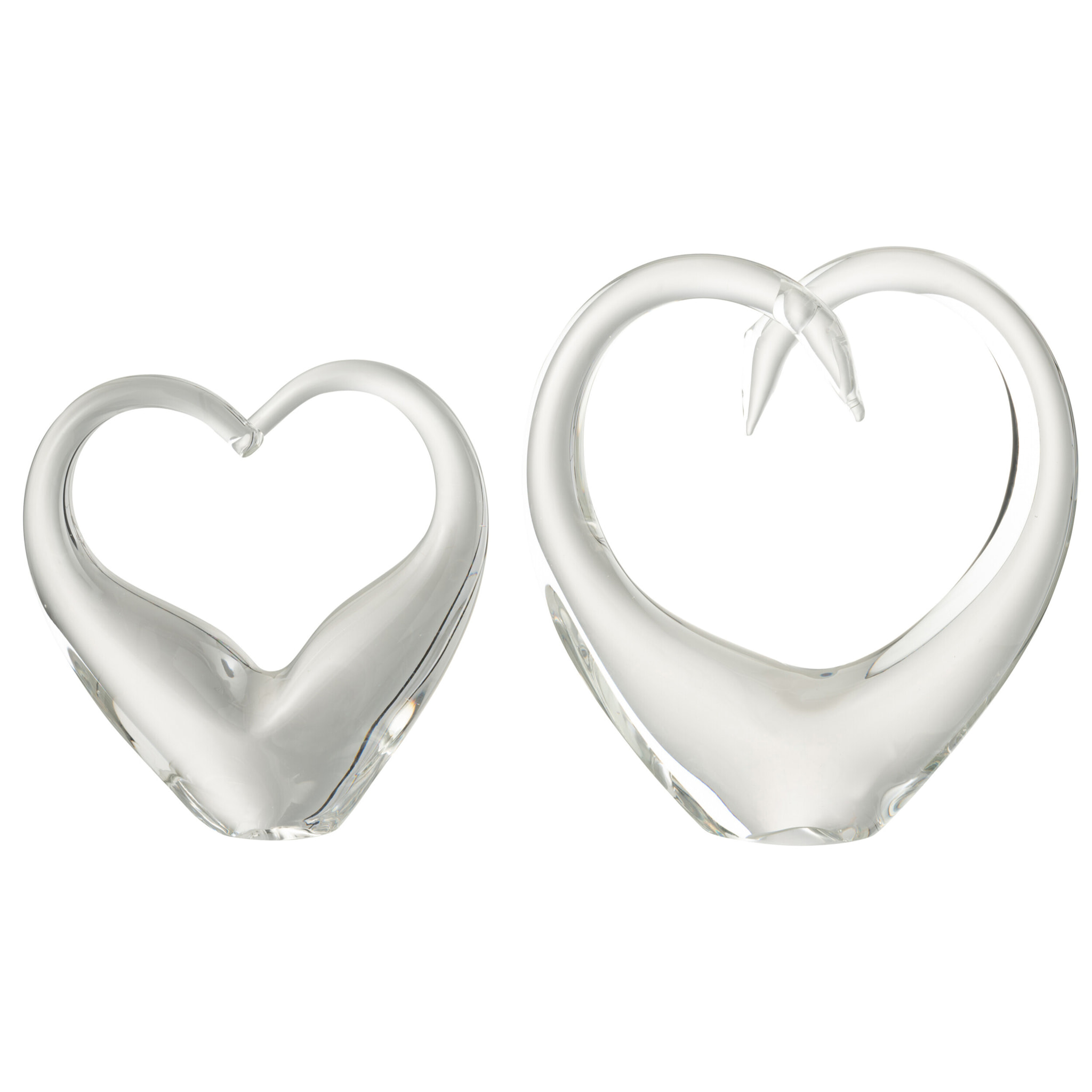 J-Line Presse-Papier Coeur Verre Transparent Large