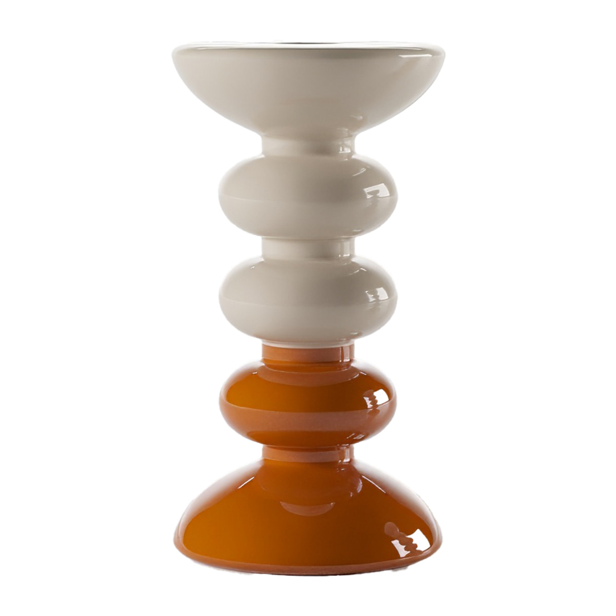 Chelsea - Set de 2 bougeoirs verticaux céramique bicolore