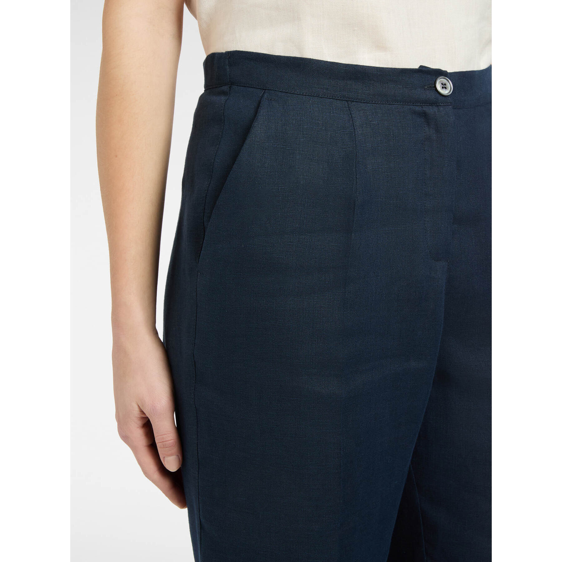 Elena Mirò - Pantaloni in lino - Blu