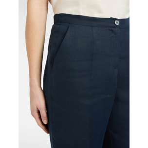 Elena Mirò - Pantaloni in lino - Blu