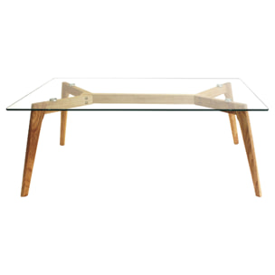 Table Rectangulaire En Verre 110x60x45cm